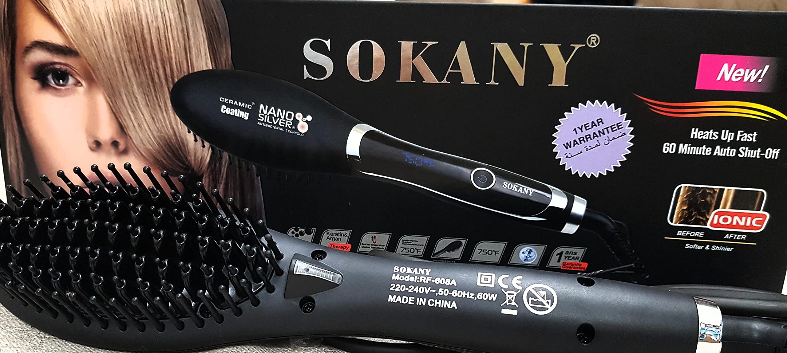 Sokany Rf-608A electric hair straightening brush