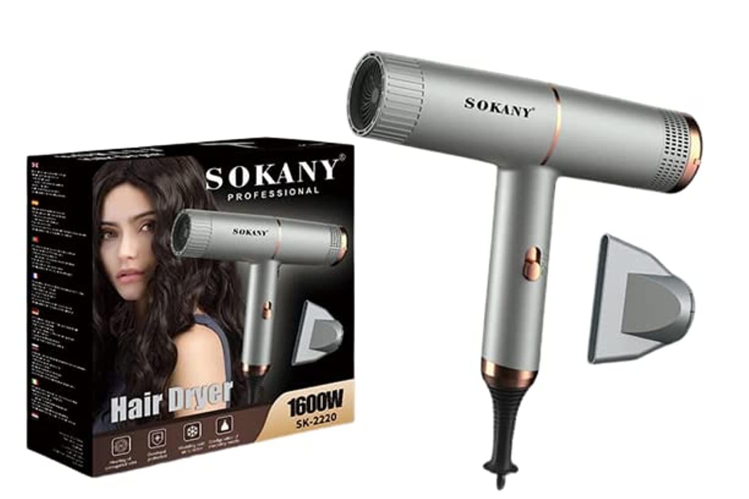 Sokany 1600W hair dryer SK-2220 - silver