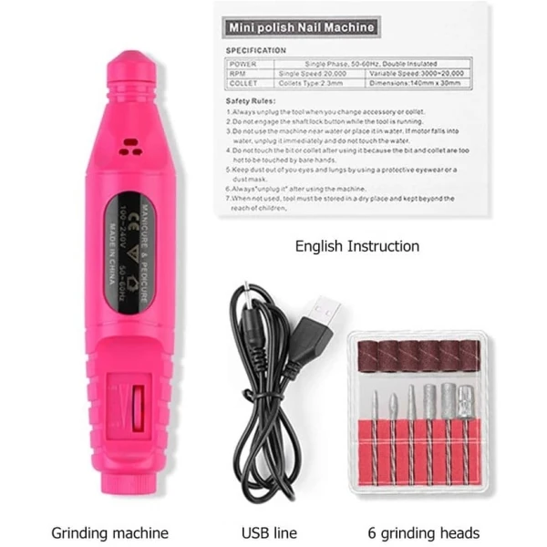 أدوات العناية بالأظافر Professional Portable Electric Nail Kit
