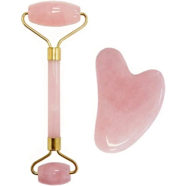 جاد رولر للوجه بالكوارتز Jade Roller Quartz With Protective Box For Facial Skin Care