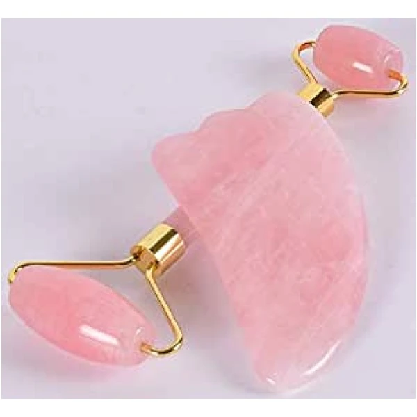 جاد رولر للوجه بالكوارتز Jade Roller Quartz With Protective Box For Facial Skin Care