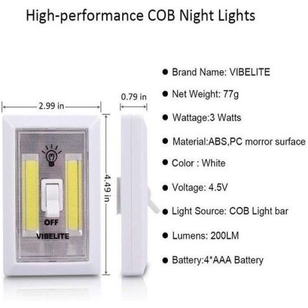 كشاف الطوارئ بالبطارية Led Cob Night Light 3 W