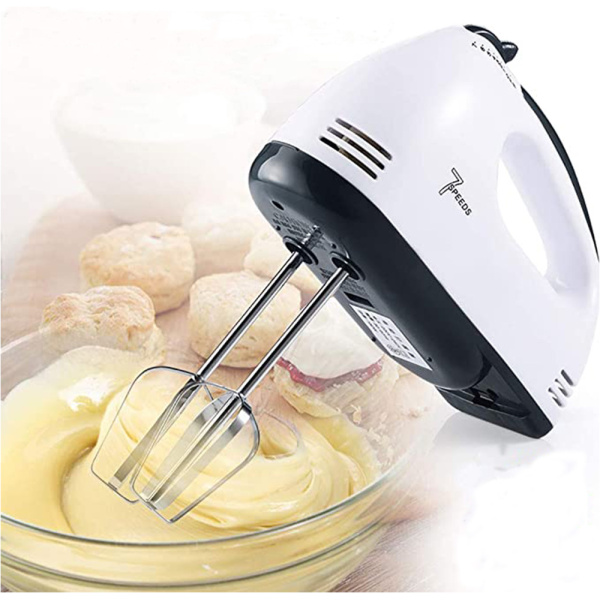 مضرب يدوي كهربائي 7 سرعات تربو 4 مضرب من الإستانلس ستيل Portable Hand Mixer Machine