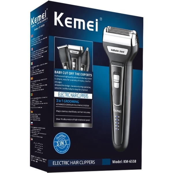 Kemei ماكينة حلاقه لحلاقه الشعر الذقن