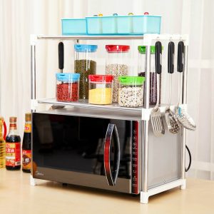 استاند ومنظم للميكرويف وحامل أدوات المطبخ من الاستانلس ستيل Microwave Rack طريقة استخدام استاند ومنظم الميكرويف وحامل أدوات المطبخ من الاستانلس ستيل Microwave Rack