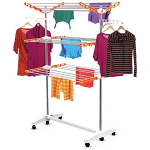 منشر غسيل 3 ادوار قابل للطي Stainless Steel Clothes Hanger Mobile Folding Racks - 3 Layers مميزات وعيوب منشر غسيل 3 ادوار قابل للطي Stainless Steel Clothes Hanger Mobile Folding Racks - 3 Layers