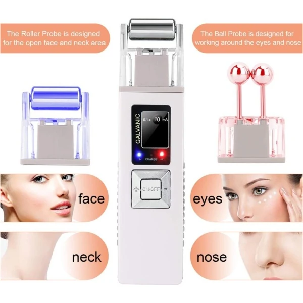 استخدامات جهاز شد الوجه المنزلي بتقنية الجلفانيك ايون Galvanic Microcurrent Skin Firming Whiting Anti-Aging Liftingr