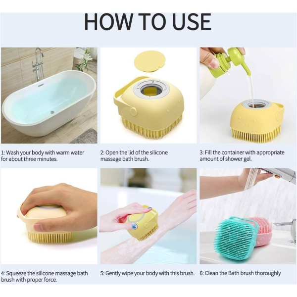 فرشاة استحمام سيليكون مع موزع صابون 2×1 Shower Brush With A Soap Dispenser