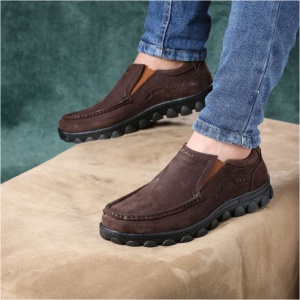 Casual hand-made natural suede shoe brown