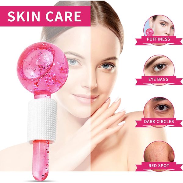 1-5.Jpg Ice Roller Facial Roller Cold Skin Massagers Crystal Glass Ball For Redness Soothing Face Wrinkle Remover - الصورة 1