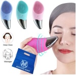 Electric Silicone Ultrasonic Facial Cleanser Brush -2way