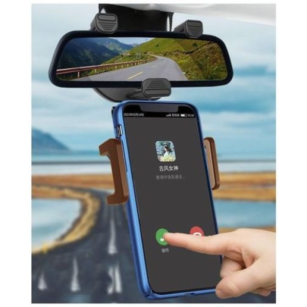 ⁦Mobile Holder For The Car Fixed On The Salon Mirror Is Compatible With All Mobiles⁩ - الصورة ⁦3⁩