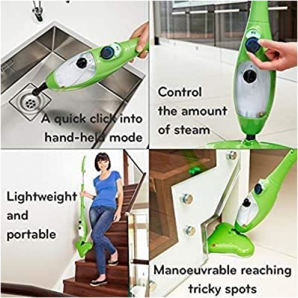 X5 H2O Steam Mop - المساحة البخارية 5 فى 1 - مكواة الستائر والملابس و مزيلة لبقع المفروشات