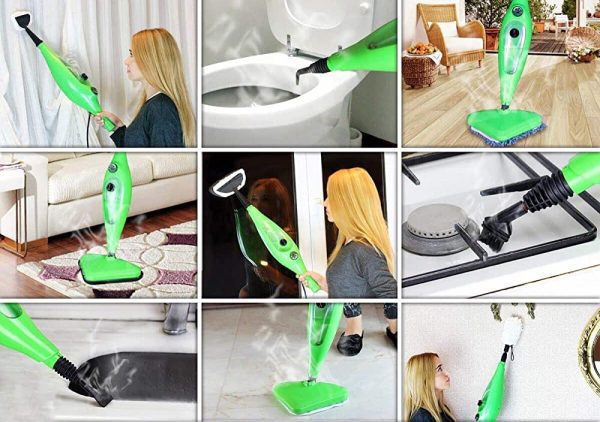 X5 H2O Steam Mop - المساحة البخارية 5 فى 1 - مكواة الستائر والملابس و مزيلة لبقع المفروشات