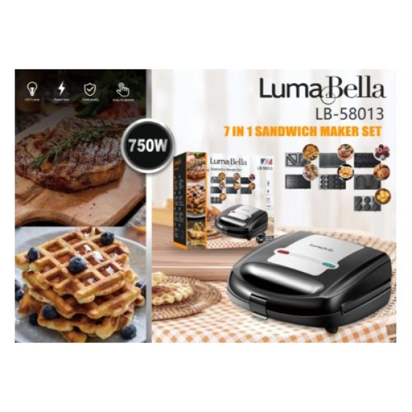 Luma Bella ساندوتش ميكر ٧ فى واحد - 750 واط Lb-58013 7*1