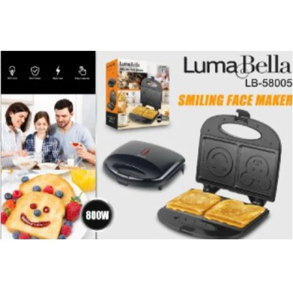 Luma Bella ساندويتش ميكر سمايل فيس B-58005 800 وات