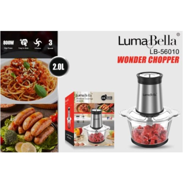 Luma Bella كبه تقطيع الخضروات و اللحوم جسم معدني - 2.0 لتر Lb-56010 800W