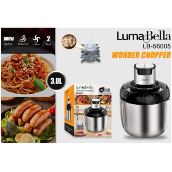 Luma Bella كبه تقطيع الخضروات و اللحوم جسم معدني - 3.0 لتر Lb-56005 800W