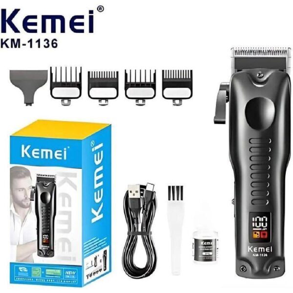 Km-1136 - ماكينة حلاقة كهربائية احترافية. قابله للشحن للرجال