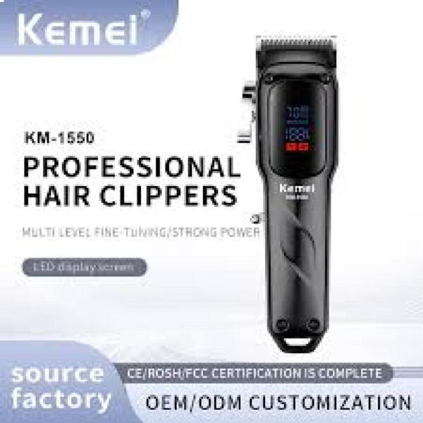 Km-1550 - ماكينة حلاقة كهربائية احترافية. قابله للشحن للرجال