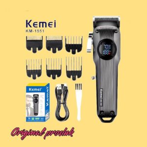 Km-1551  - ماكينة حلاقة كهربائية احترافية. قابله للشحن للرجال