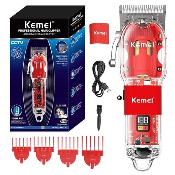 Km-1761 - ماكينة حلاقة كهربائية احترافية. قابله للشحن للرجال