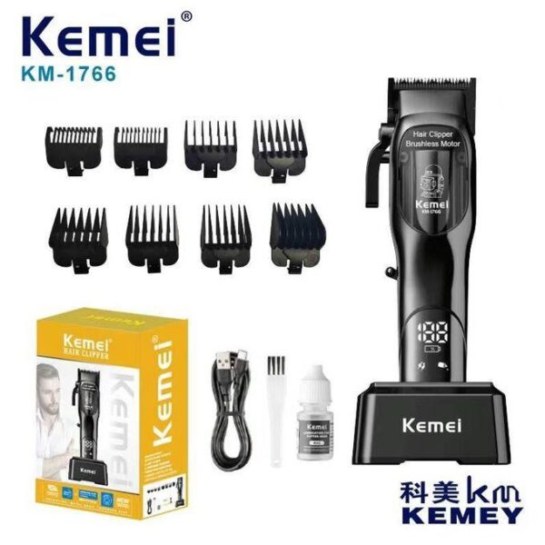 Km-1766 - ماكينة حلاقة كهربائية احترافية. قابله للشحن للرجال