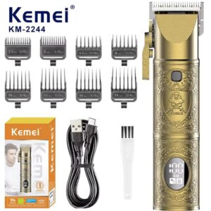 Km-2244  - ماكينة حلاقة كهربائية احترافية. قابله للشحن للرجال