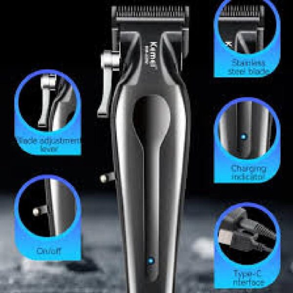 Km-2296 - ماكينة حلاقة كهربائية احترافية. قابله للشحن للرجال