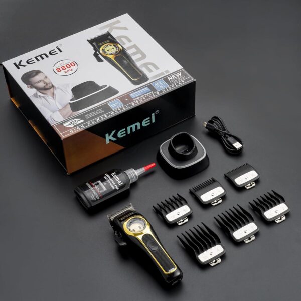 Km-2373 - ماكينة حلاقة كهربائية احترافية. قابله للشحن للرجال