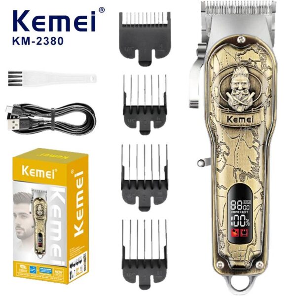 Km-2380 - ماكينة حلاقة كهربائية احترافية. قابله للشحن للرجال