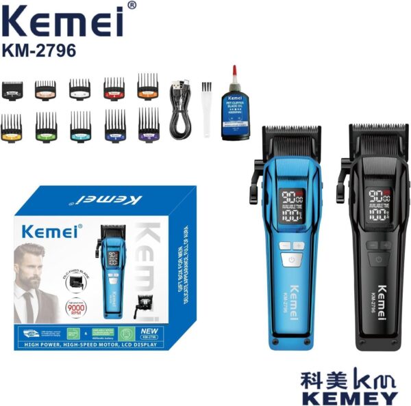 Km-2796 - ماكينة حلاقة كهربائية احترافية. قابله للشحن للرجال