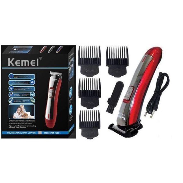 Km-7055 - ماكينة حلاقة كهربائية احترافية. قابله للشحن للرجال
