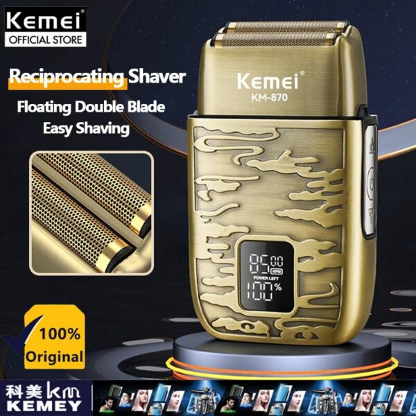 Km-870 - ماكينة حلاقة كهربائية احترافية. قابله للشحن للرجال