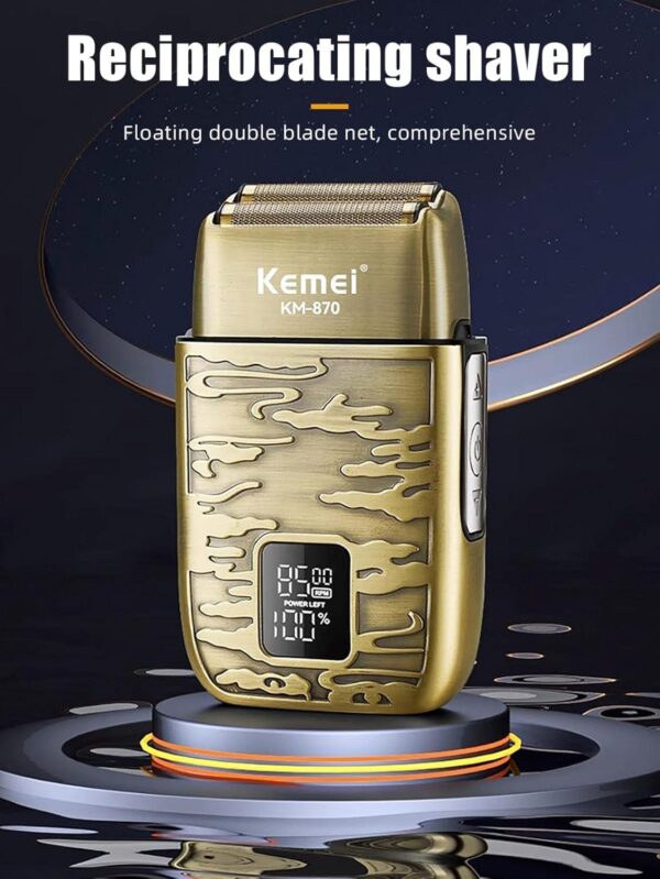 Km-870 - ماكينة حلاقة كهربائية احترافية. قابله للشحن للرجال