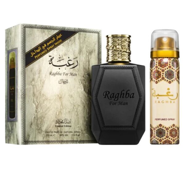 Lattafa عطر رغبة او دي بارفان + بخاخ رغبه من لطافه - للرجال