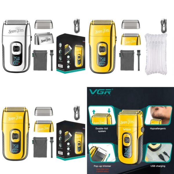 V-332 - ماكينة حلاقة كهربائية وتنعيم احترافية . قابله للشحن للرجال