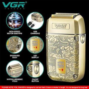 V-336 - ماكينة حلاقة كهربائية وتنعيم احترافية . قابله للشحن للرجال