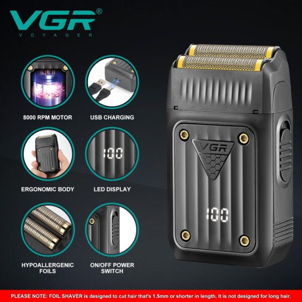 V-363 - ماكينة حلاقة كهربائية وتنعيم احترافية . قابله للشحن للرجال