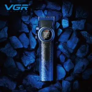 ماكينة قص الشعر في جي ار بروفيشنال - V-001 PRO مكنه أزرق وأسود