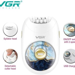 ماكينة إزالة الشعر VGR V-706 - 18 ملقط لاسلكي و70 دقيقة استخدام