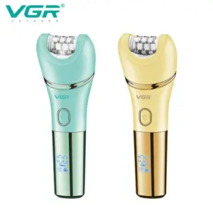 جهاز إزالة شعر VGR V-753 النسائي 5 في 1 الاحترافي - مقاوم للماء IPX7، رؤوس متعددة (للوجه، الجسم، تنظيف، تدليك، إزالة مسامير القدم)، شاشة LED، سرعتان