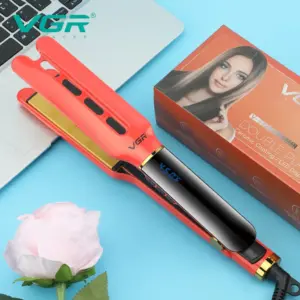 مكواة فرد الشعر VGR V-532 الاحترافية - بتقنية السيراميك مزدوجة الطبقات، حرارة تصل لـ 450°F، لتصفيف مثالي ولمعان صحي
