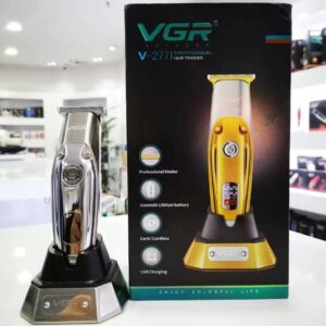 ماكينة حلاقة VGR V-277 اللاسلكية الاحترافية للرجال - شفرات آمنة لقص الصفر، بطارية 1200 مللي أمبير، 180 دقيقة عمل، شاشة LED