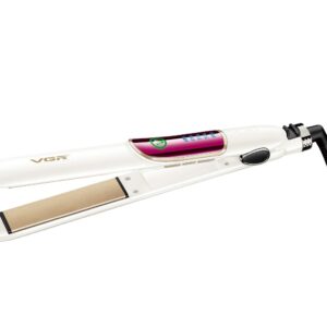 مكواة فرد شعر VGR V-509 الاحترافية - سيراميك، تسخين سريع 450°F، درجات حرارة متعددة، سلك دوار 360°، تصميم خفيف وأنيق