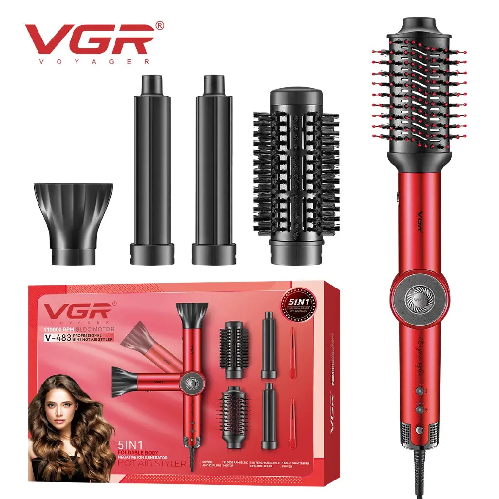 Vgr-V-483-5In1-Jpg.webp مصفف شعر احترافي 5 في 1 يعمل بالهواء الساخن Vgr V-483 - الصورة 1