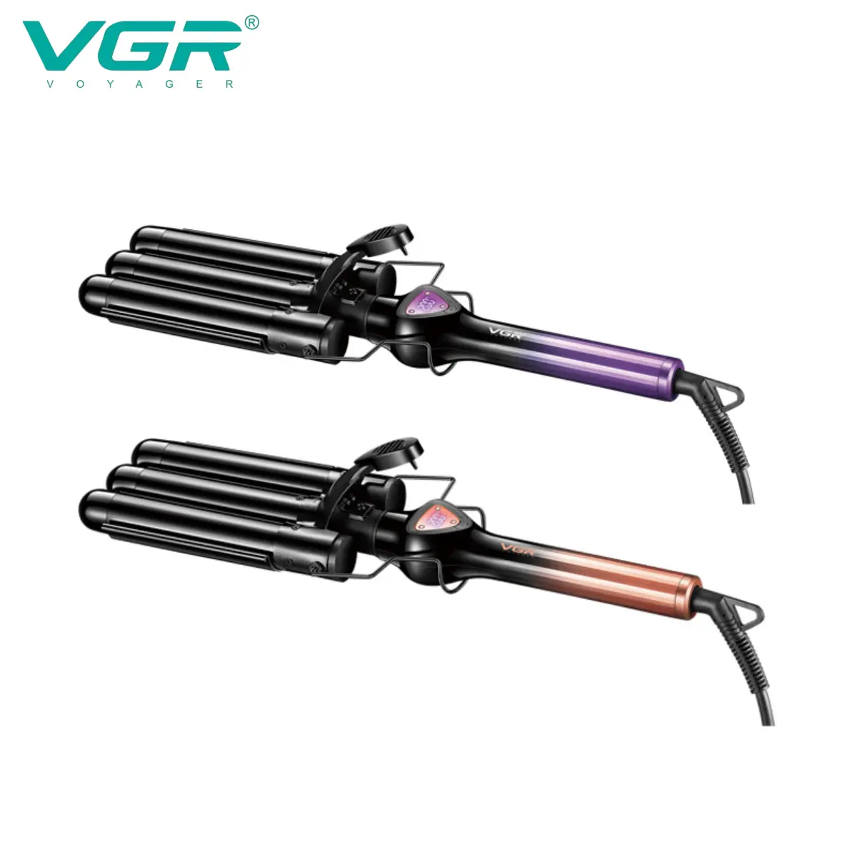 ⁦مكواة تجعيد شعر احترافية بثلاثة أسطوانات Vgr V-590⁩ - الصورة ⁦1⁩