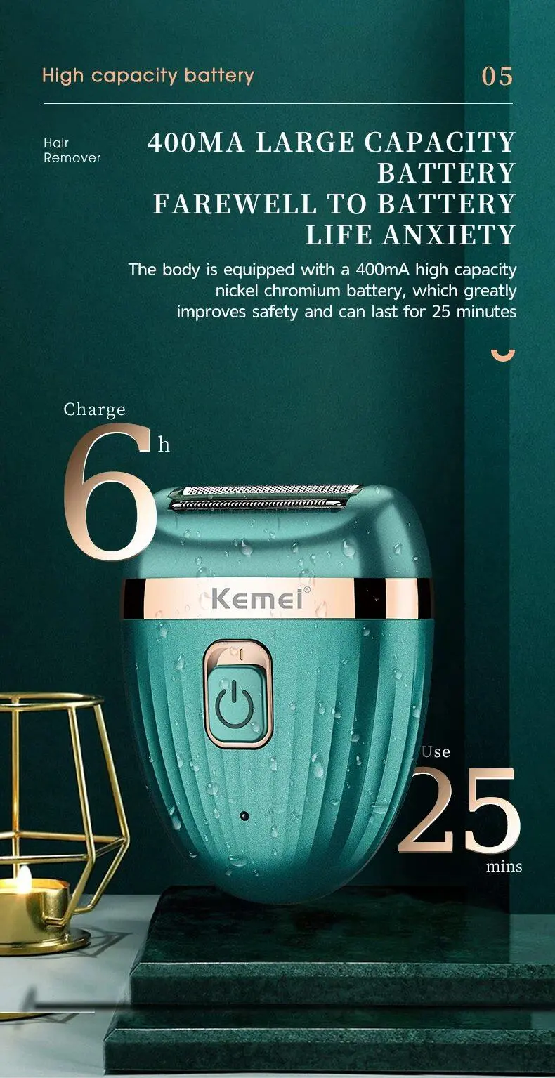 ⁦ماكينة إزالة شعر نسائية Kemei Km-393⁩ - الصورة ⁦7⁩