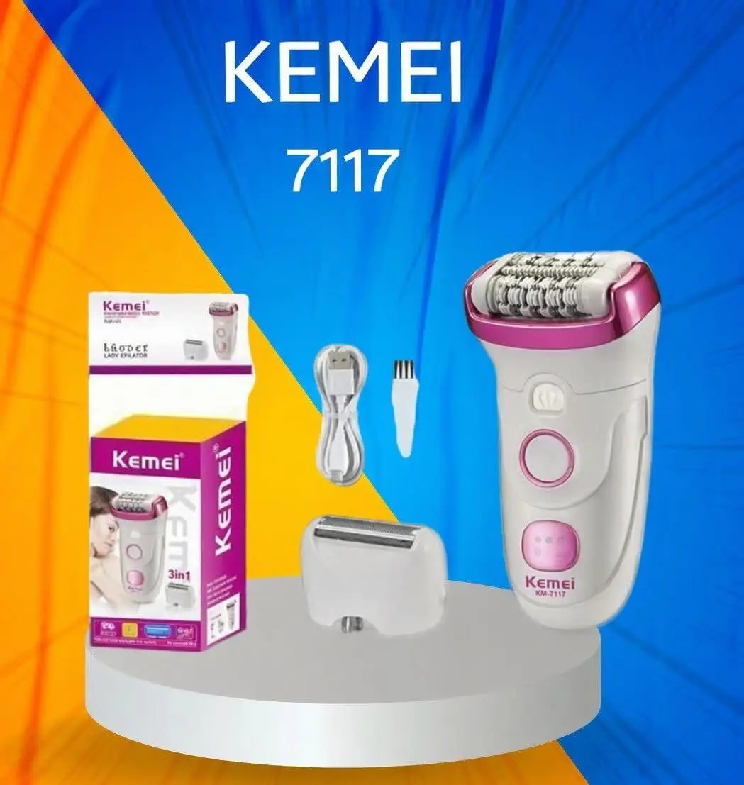 ⁦ماكينة إزالة شعر نسائية Kemei 7117 2 في 1⁩ - الصورة ⁦2⁩