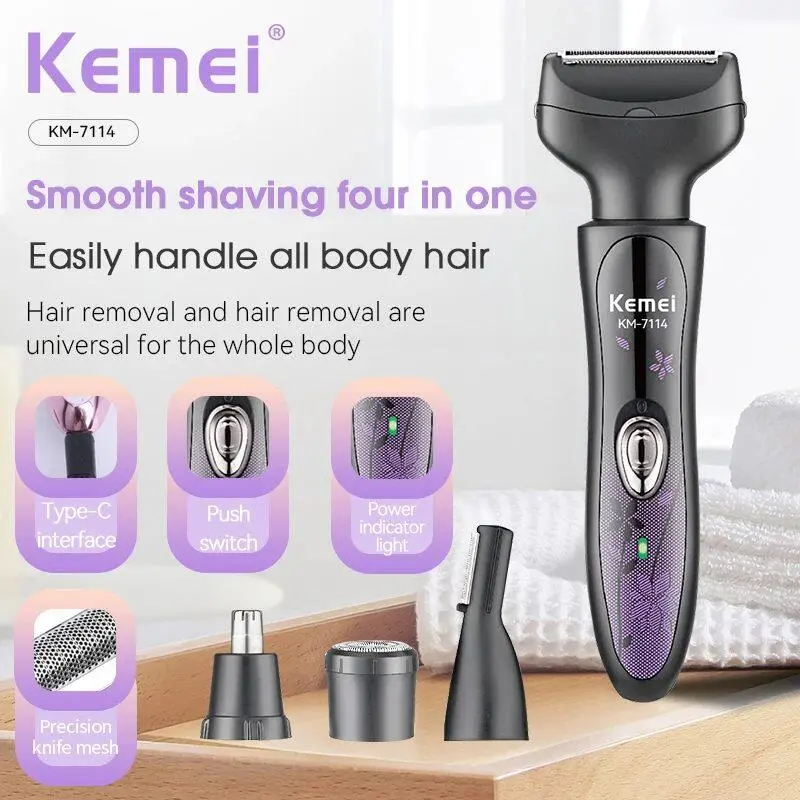 ⁦جهاز Kemei Km-7114 للعناية الشخصية 4 في 1⁩ - الصورة ⁦3⁩